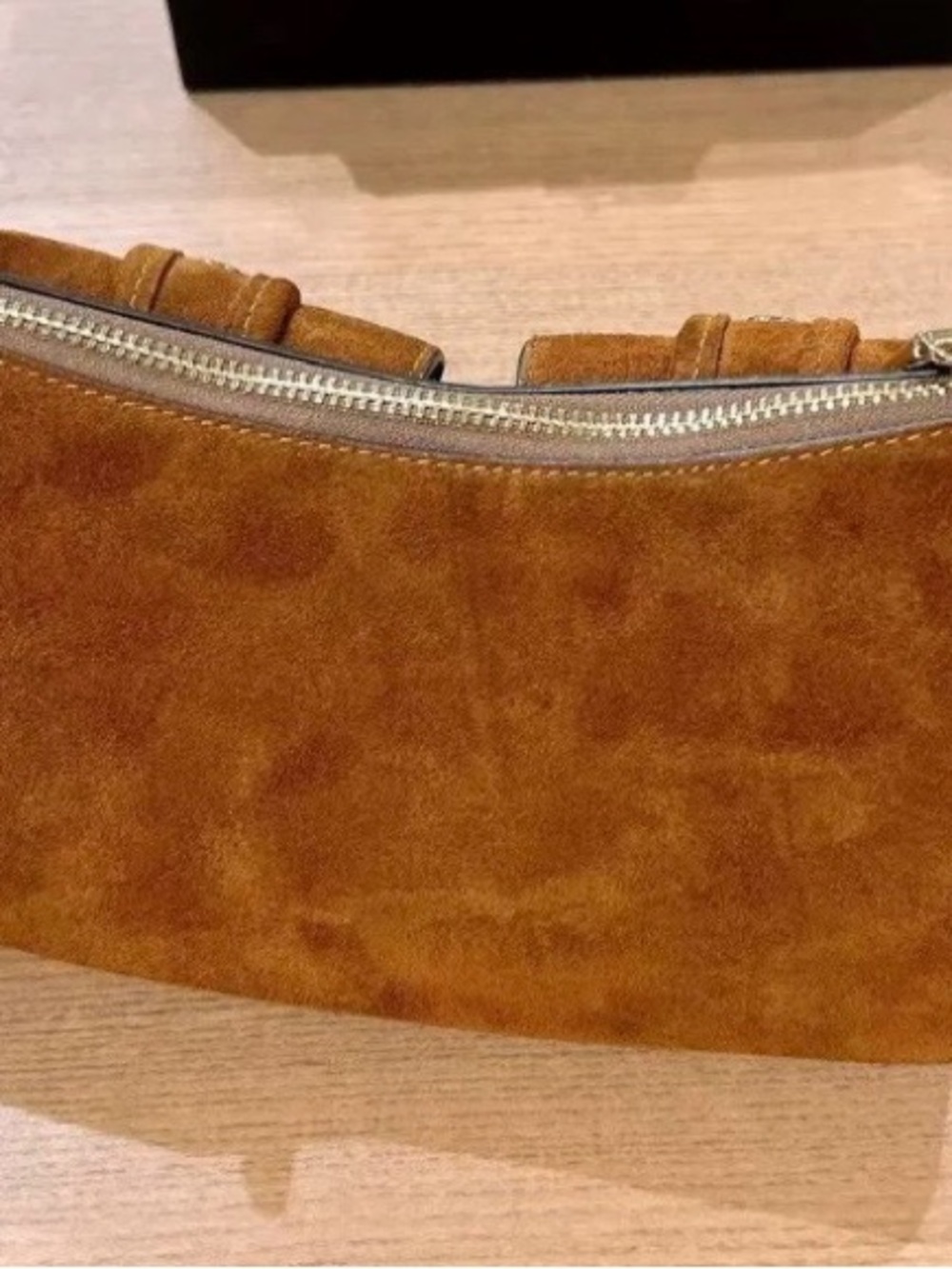 Coach New Fall Y2K Brown Suede Shoulder Bag Gold Hardware Baguette Sexy Bar Bag - Picture 3 of 12